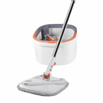 Effortless 360° Microfiber Mop with Water-Separation Bucket – No-Handwash Floor Cleaner